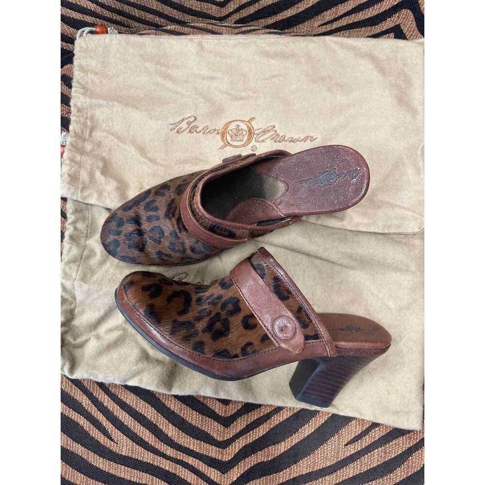 Born Crown Pony Hair Animal Print Healed Clog